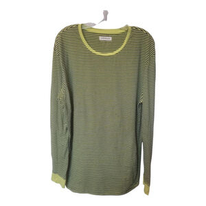 PACSUN green and yellow striped long sleeve shirt